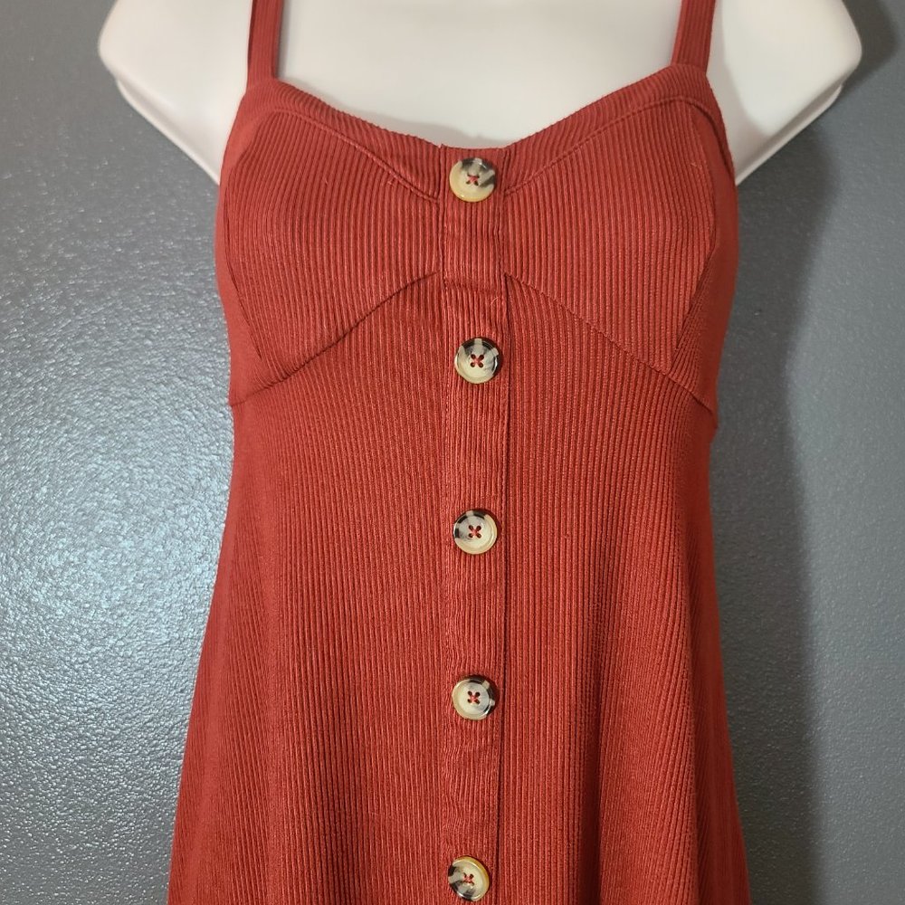 Vintage No Boundaries Rust Orange Button Down Cor… - image 4